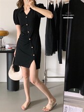 香丽迪2022年夏季新款拼接连衣裙女针织短袖圆领修身高腰，女装连衣裙，香丽迪1