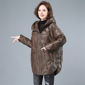 2020冬季新款气质时尚连帽羽绒服保暖优雅白鸭绒羽绒服图片