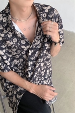 夏季新款沙滩港味短袖衬衫情侣同款百搭上衣DX101-特P30限价48，男装衬衫，电商A178