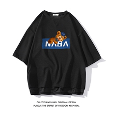 NASA春夏季七分袖t恤男大码五分袖男短袖中袖白底Q11247-P30，男装T恤，电商A040A