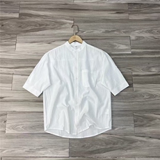 褶皱衬衫男新中式立领夏季麻布休闲外套棉麻衬衫65024-P58，男装衬衫，电商A243