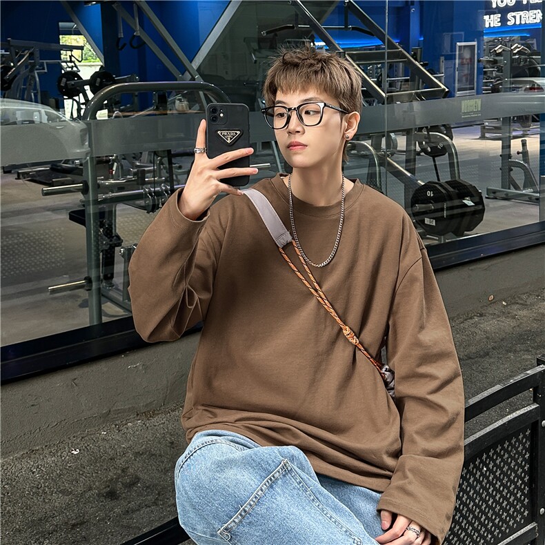 复古宽松百搭时尚简约打底衫日系纯棉休闲T桖上衣HY10TP17控29,男装T恤,电商A102B