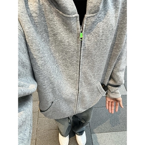 抖音得物高品质二开350克秋冬双头双拉链卫衣开衫外套W74图片