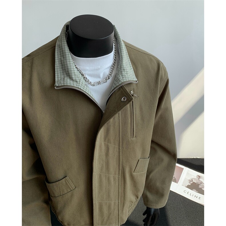 美式vintage豹纹衬衫夹克牛仔短袖外套设计感JK02528-P92,男装衬衫,星座308B-2
