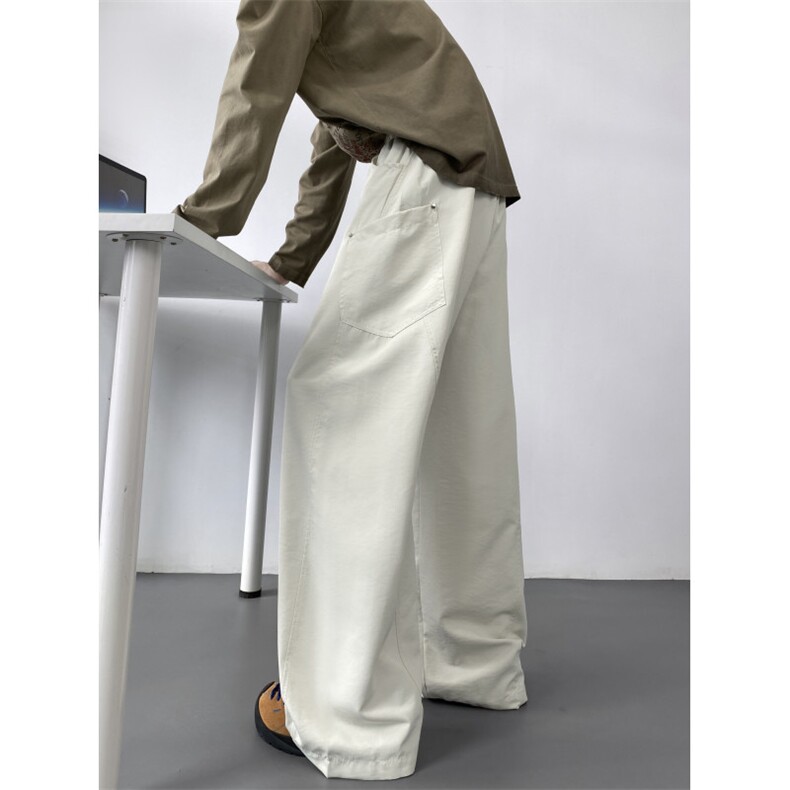 秋季新款美式复古侧边口袋速干宽松阔腿裤B315-K25318-特p30控58，男装休闲裤，电商B315