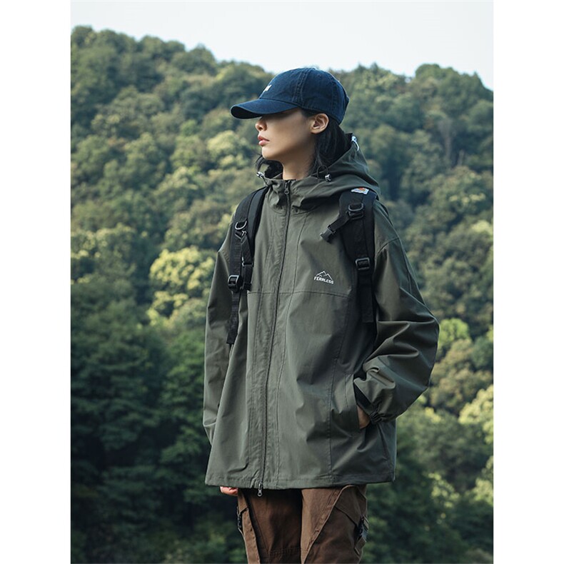 2023三防山系户外露营春秋纯色夹克外套冲锋衣JK668-P75-控108,男装夹克,电商A021