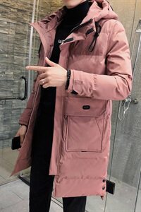 2021新款棉衣男中长款加厚冬季外套男士帅气羽绒棉衣服DS271T图片