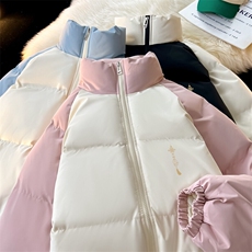 现货抖音得物可供视频三防加厚羽绒拼接棉衣外套面包棉服86650，男装棉衣，电商A486