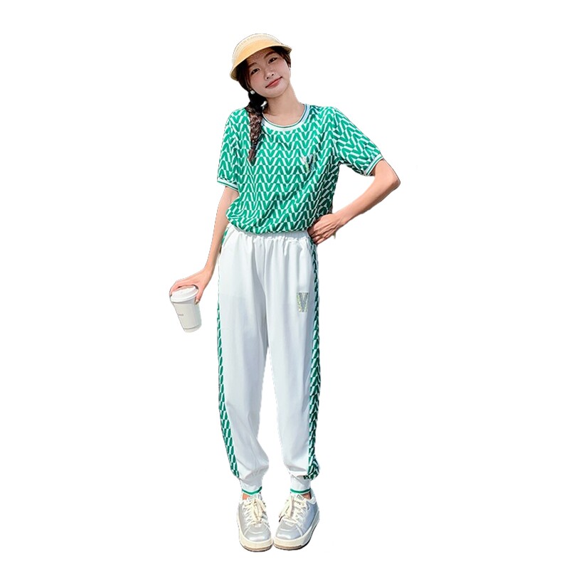 【出货】1C128-6674-时尚休闲撞色套装P115-K165两件套,女装套装/套裙,2D148