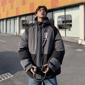 EQ338 拼接撞色冬季加厚工装棉衣外套男2024新款棉服图片