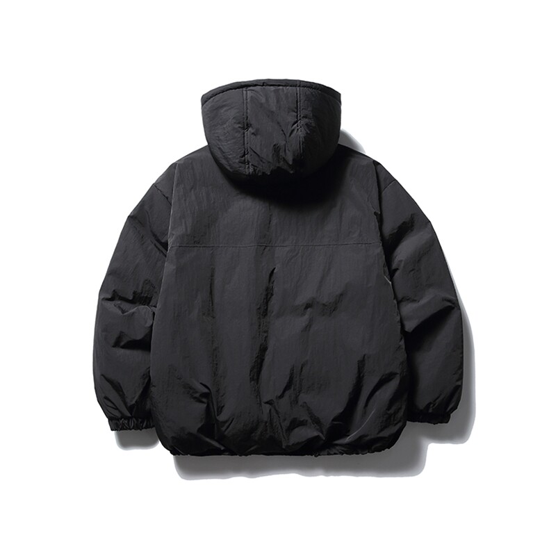 南夏乔装2025冬款纯色立体大口袋连帽羽绒服日系复古宽松面包服男,男装羽绒服,电商S006（B521）