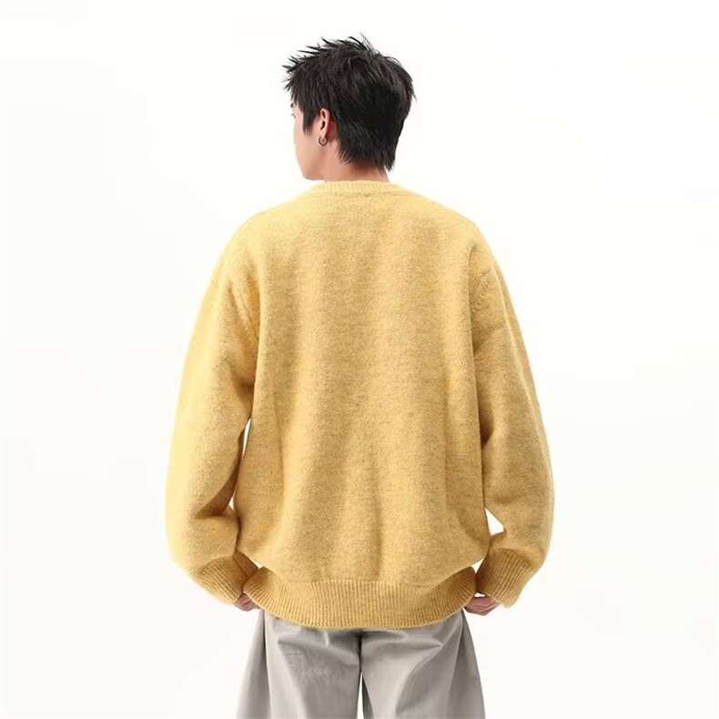 秋冬新款开衫毛衣美式复古休闲慵懒风针织衫男纯色外套M5811p58,男装针织衫/毛衣,电商D315