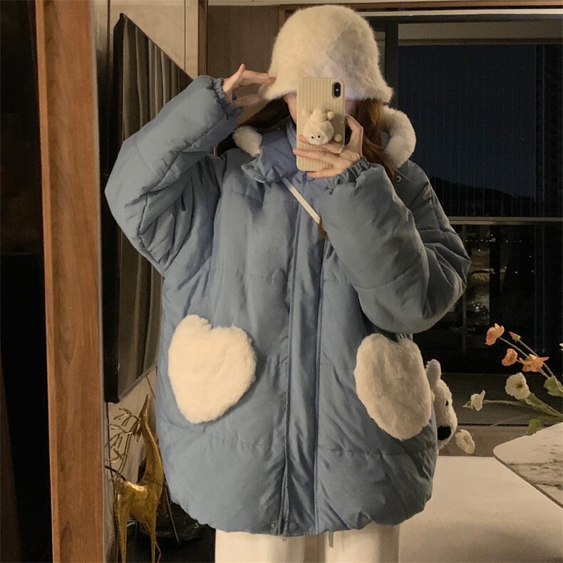 爱心棉服少女冬装2025新款初高中生可爱棉袄保暖棉衣加厚C531-110,男装棉衣,星座911-2(原星座613-2）