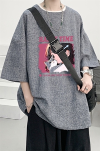 风复古亚麻短袖男棉麻t恤男半袖 ZT71353-P35图片