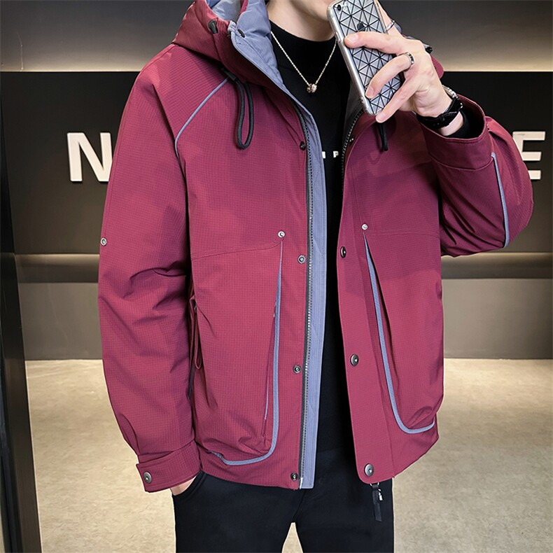 新标90白鸭绒2025年连帽时尚潮流保暖羽绒服男YR6070-P235,男装羽绒服,电商D240-242