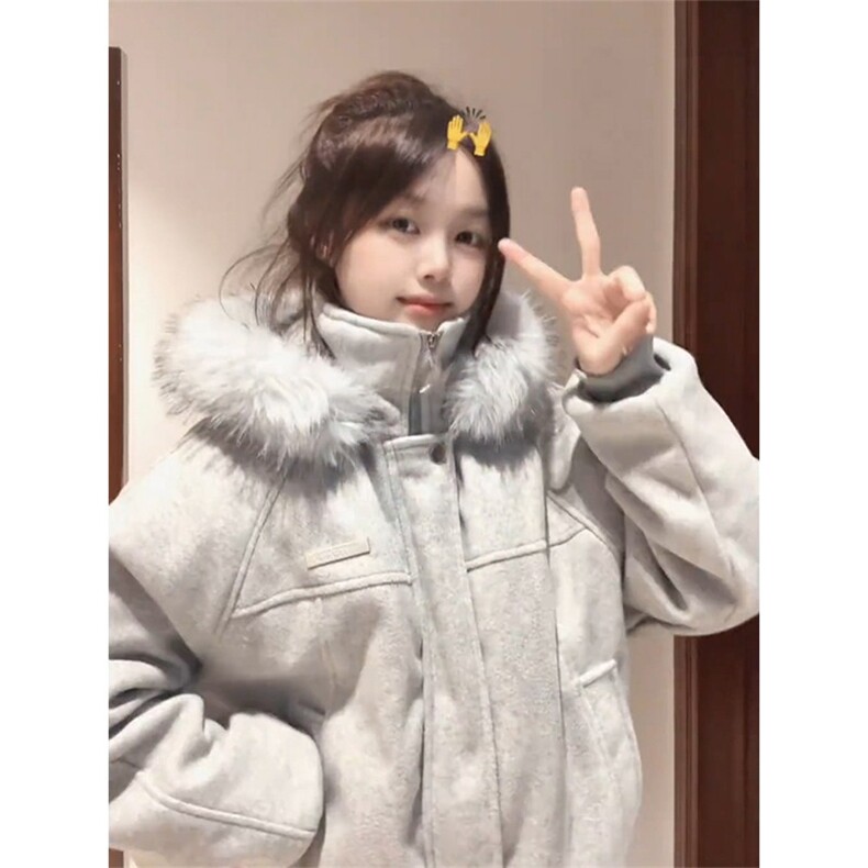 潮流毛领连帽棉衣男女情侣款冬季加厚保暖呢子棉衣服外套JKA505,男装棉衣,星座516A