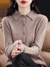长袖常规2025年夏季其他西装领，女装衬衫，牧思羊