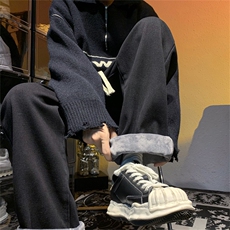 男秋冬加绒加厚牛仔裤宽松直筒长裤子A080-9291-常规P35加绒P45，男装牛仔裤，电商A080
