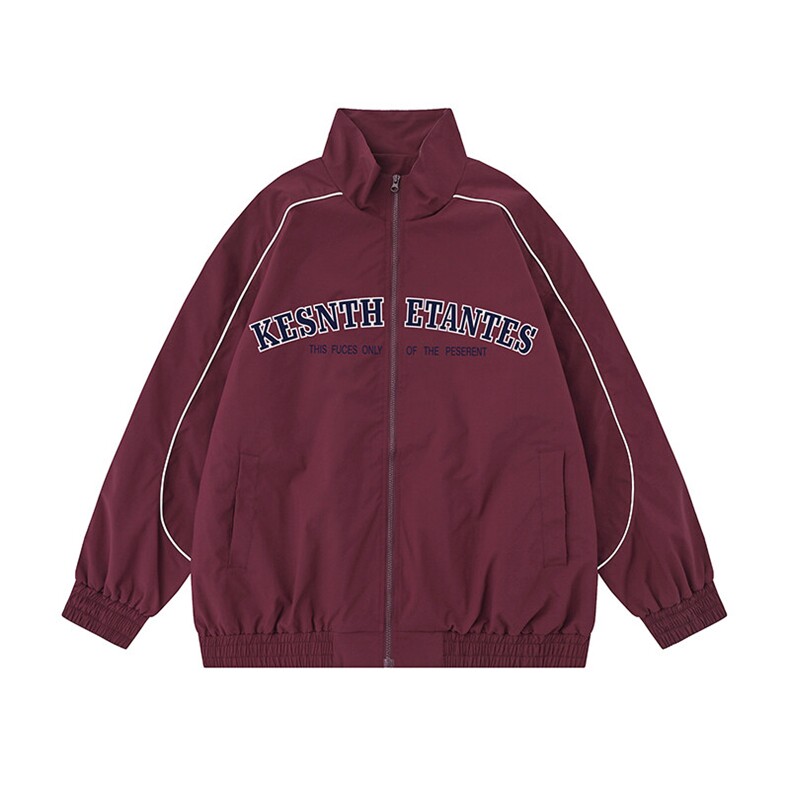 2025白底平铺宽松字母印花立领防水夹克F345P65控88，男装夹克，电商A247