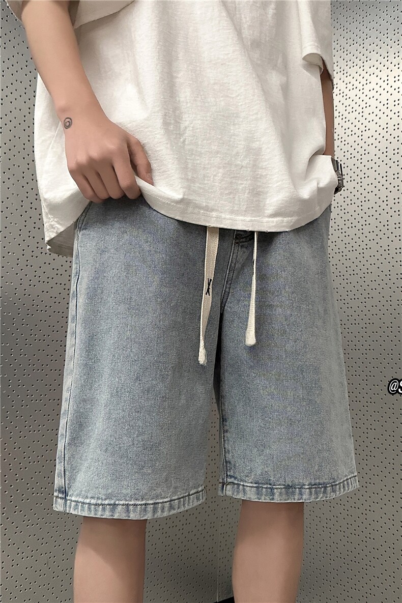 美式宽松简约牛仔短裤四色泥巴黄休闲五分裤B315-K23210-P45控55,男装牛仔裤,电商B315