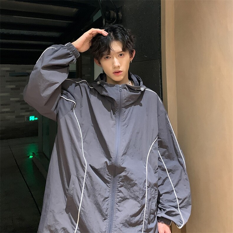 美式户外防晒衣男士夏季薄款冲锋衣防晒服男款戴帽子外套JK8873，男装防晒衣，星座1116A-1（原606A）