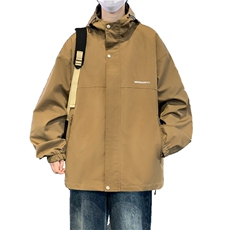 2024春季新款连帽夹克外套男休闲冲锋风衣工装潮A436-D1206-P65，男装夹克，电商A436