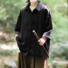 夏季潮牌垂感衬衫男短袖宽松潮流美式痞帅衬衣外套，男装衬衫，星座716-3
