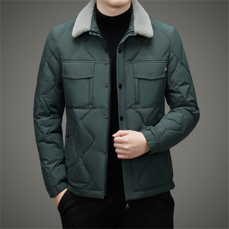 DZ8605钱塘2020-3中年男士冬季厚款翻领时尚休闲羽绒服P230,男装羽绒服,钱塘207-3
