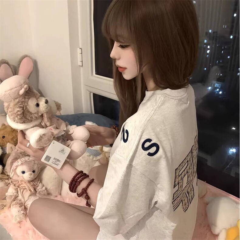 万针全刺绣工艺抖音得物高品质260克重磅纯棉双纱美式高街短袖T恤,男装T恤,电商A486-1