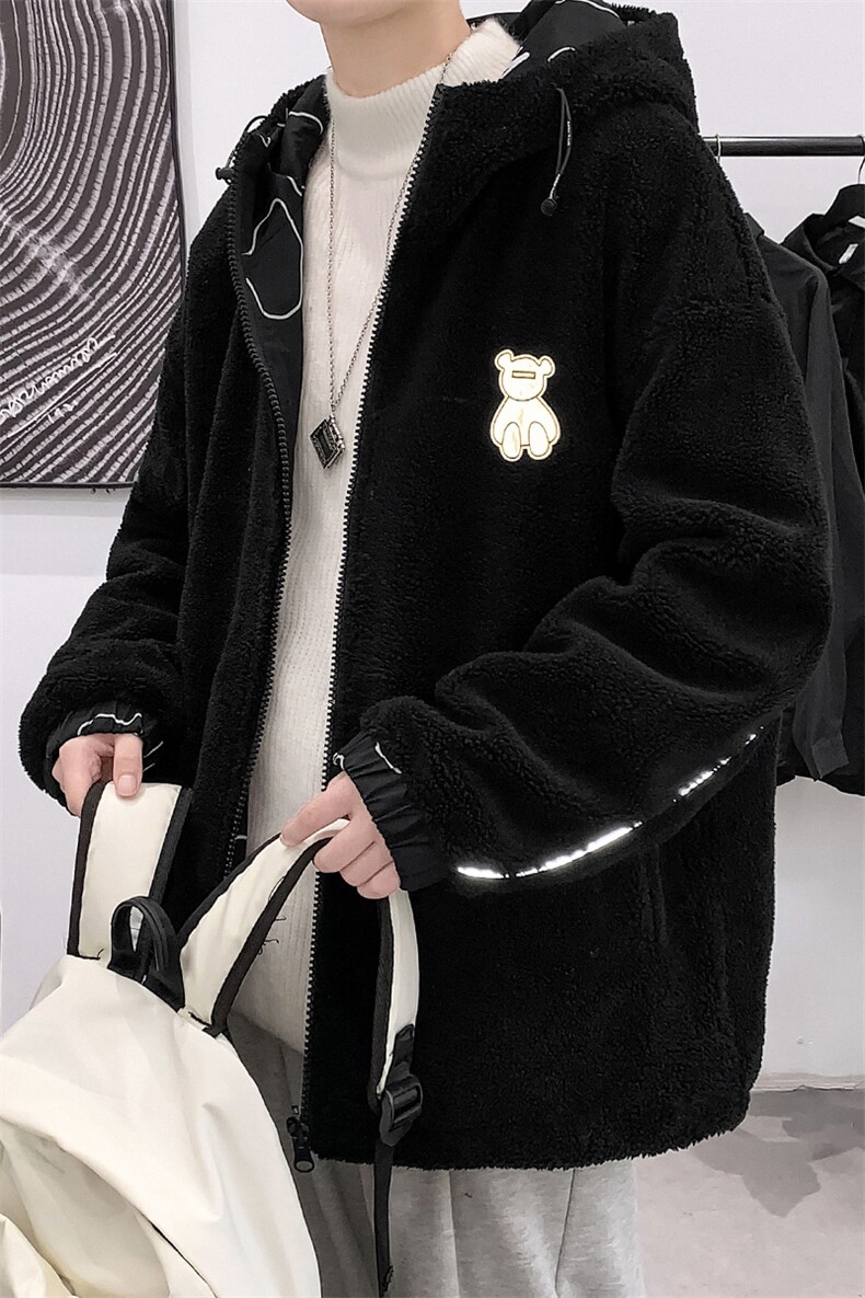 冬季青少年羊羔绒加厚棉衣宽松两面穿外套男女8830-P115控价138,男装棉衣,电商A441-1
