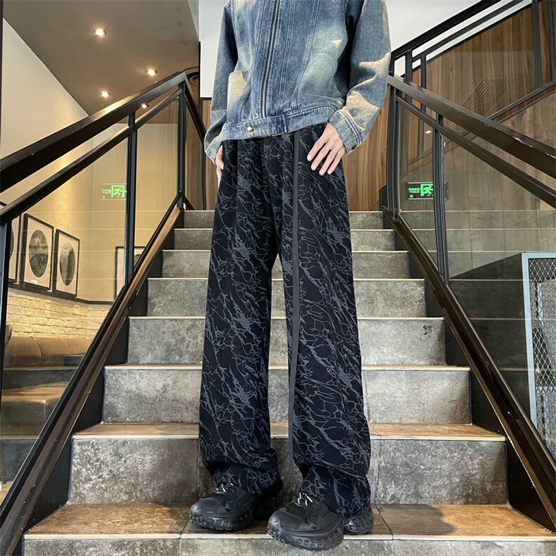 26迷彩灯芯绒小众设计飘带休闲裤男宽松休闲裤504-K852-TP35控68,男装休闲裤,星座504