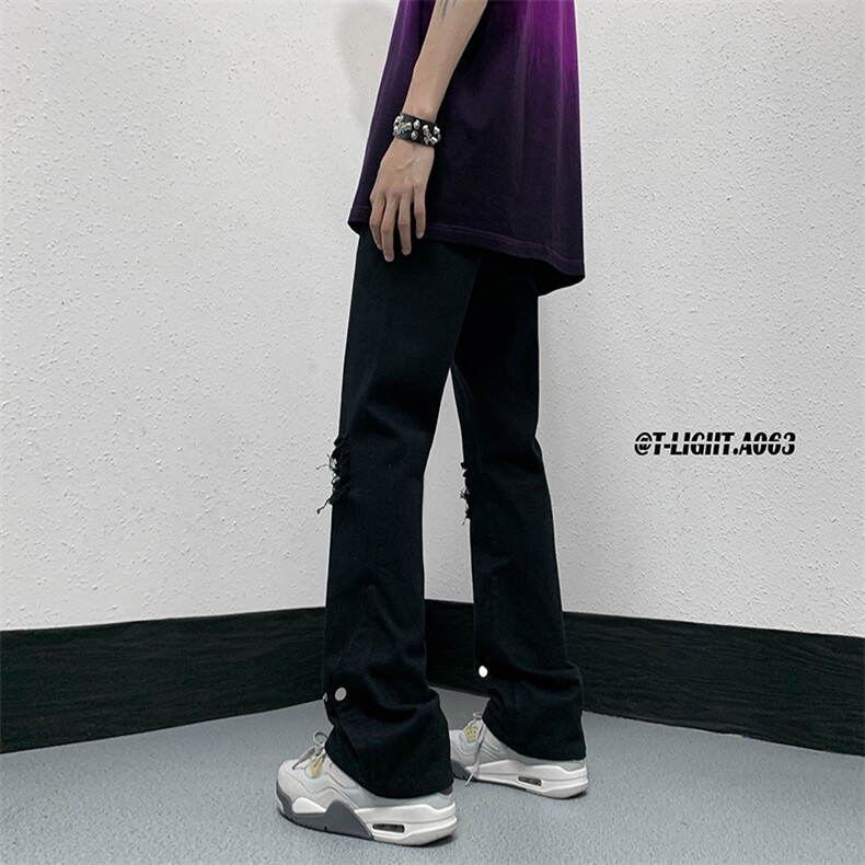 夏季美式高街破洞铆钉牛仔裤货号K750P60,男装牛仔裤,电商A063