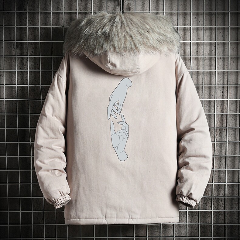 MM48147-P130冬季大毛领衣男士大码加厚袄男服网格挂拍,男装棉衣,电商A040A