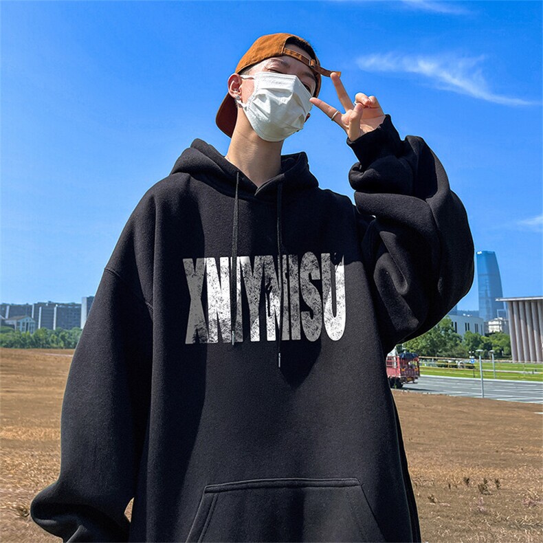 抖音得物供货可提供视频春装重磅美式宽松连帽卫衣DL2437,男装卫衣,电商A486-1