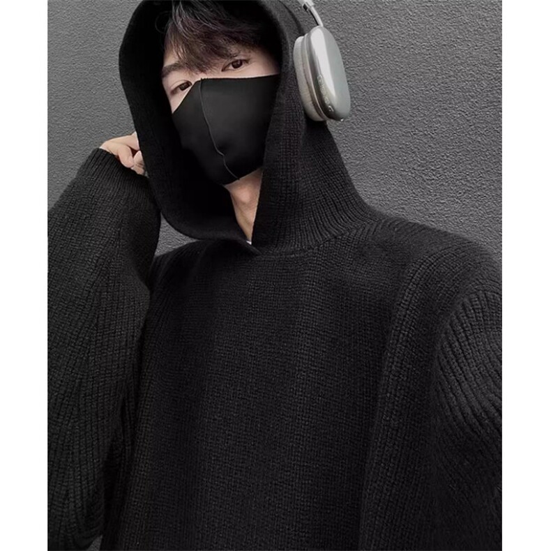 灰色连帽毛衣男款2024秋冬季新款痞帅慵懒宽松针织衫外套M889,男装针织衫/毛衣,星座1116A（原606A-3）