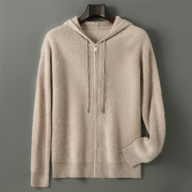 2025年秋季长袖套头连帽时尚百搭通勤，男装羊毛衫，千国羊绒