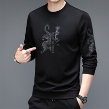 2023新款卫衣男士上衣针织衫长袖T恤P49，男装针织衫/毛衣，电商D223-1