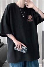 HT73237-P22华夫格t恤男短袖男大码五分袖短句风，男装T恤，电商A040
