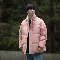 冬季立领仿羊羔毛棉衣男士休闲棉服潮流印花棉袄A266-WMY609-P70，男装棉衣，电商A266