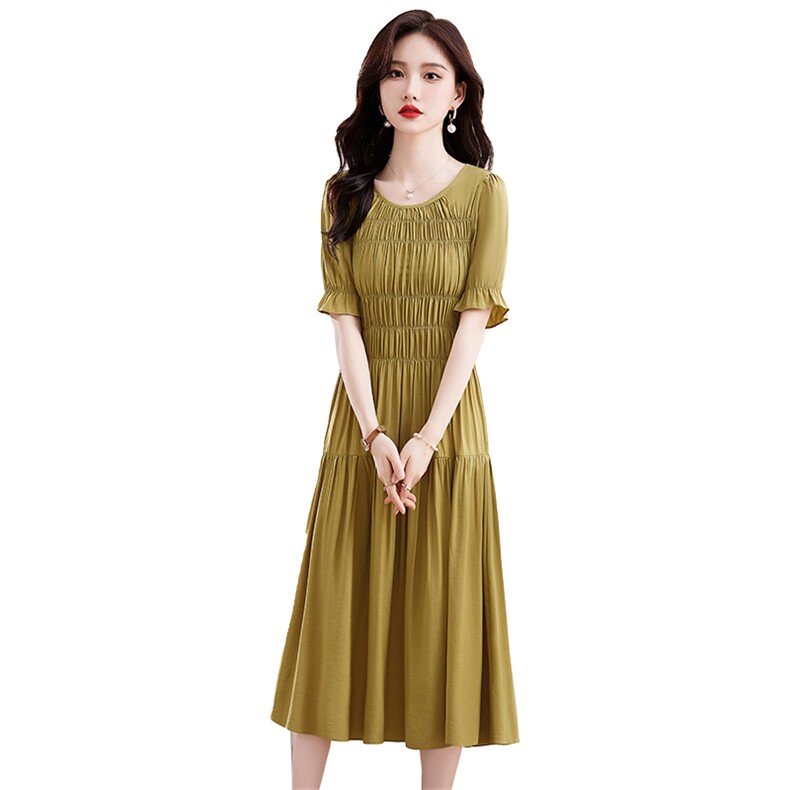 高级感黑色赫本风连衣裙女2025夏季新款收腰修身显瘦气质小黑裙子,女装连衣裙,鑫鑫美