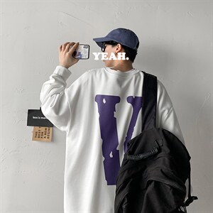 WY71紫色大V圆领卫衣中性港风P45控68,男装卫衣,星座508（原C305）