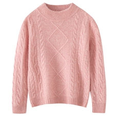 2025年新款百搭七针菱形绞花高领羊绒纱，童装儿童羊绒衫，阿古朵