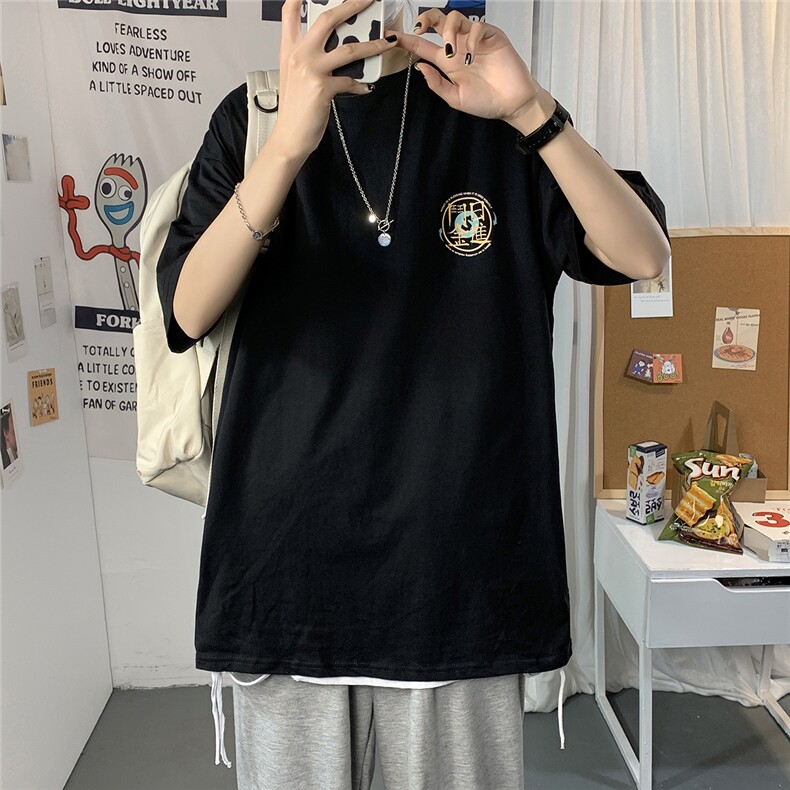 1图案已注册港风休闲情侣潮大码风短袖T恤男796F25控39,男装T恤,星座226-2