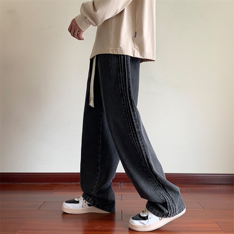 牛仔裤男港风直筒裤宽松美式复古休闲牛仔裤CK2335-P45控78图片