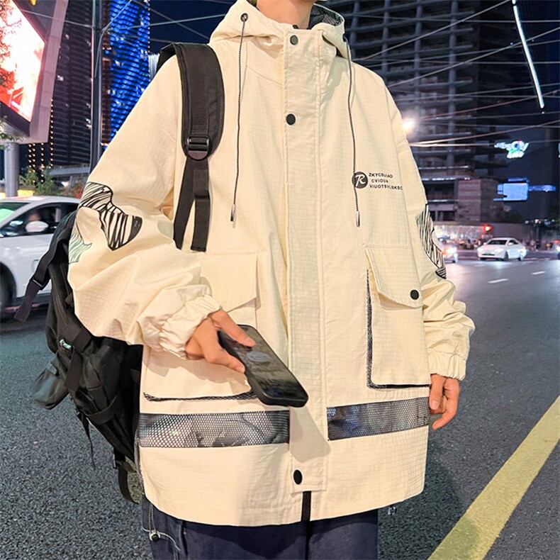 冲锋衣外套男秋季青少年潮牌痞帅炸街夹克登山服 A436-23302-P70图片