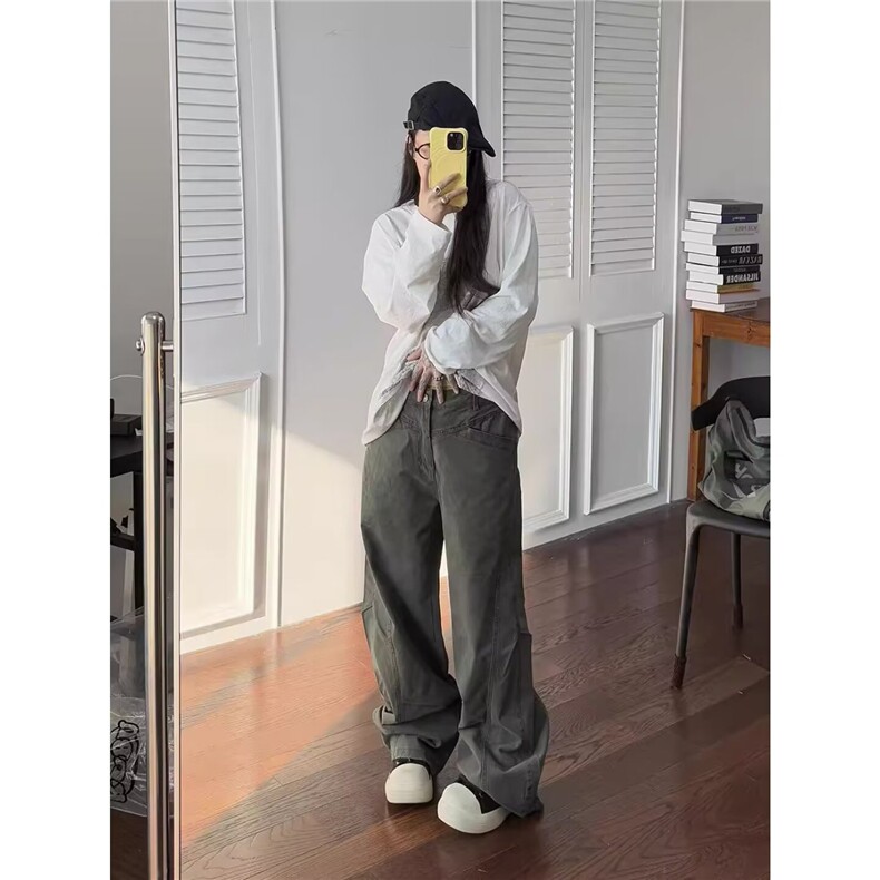美式阔腿工装裤男女款新款春秋季慵懒松弛感休闲裤潮LN13322-P58,男装工装外套,星座1008