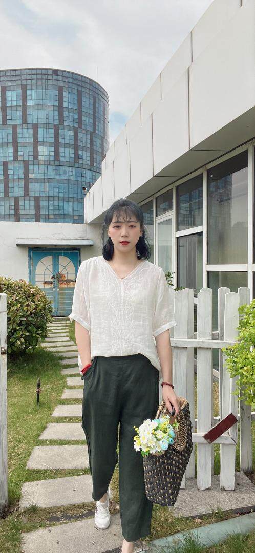 纯苎连衣裙小衫裤子裙子衬衣 时尚风 风淑女风休闲风，女装连衣裙，川哲