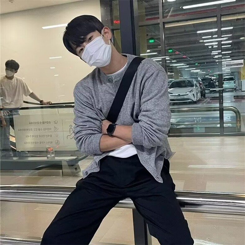 韩版开衫秋冬季新款圆领港风ins宽松毛衣外套-KS032-P50,男装针织衫/毛衣,星座1002-2