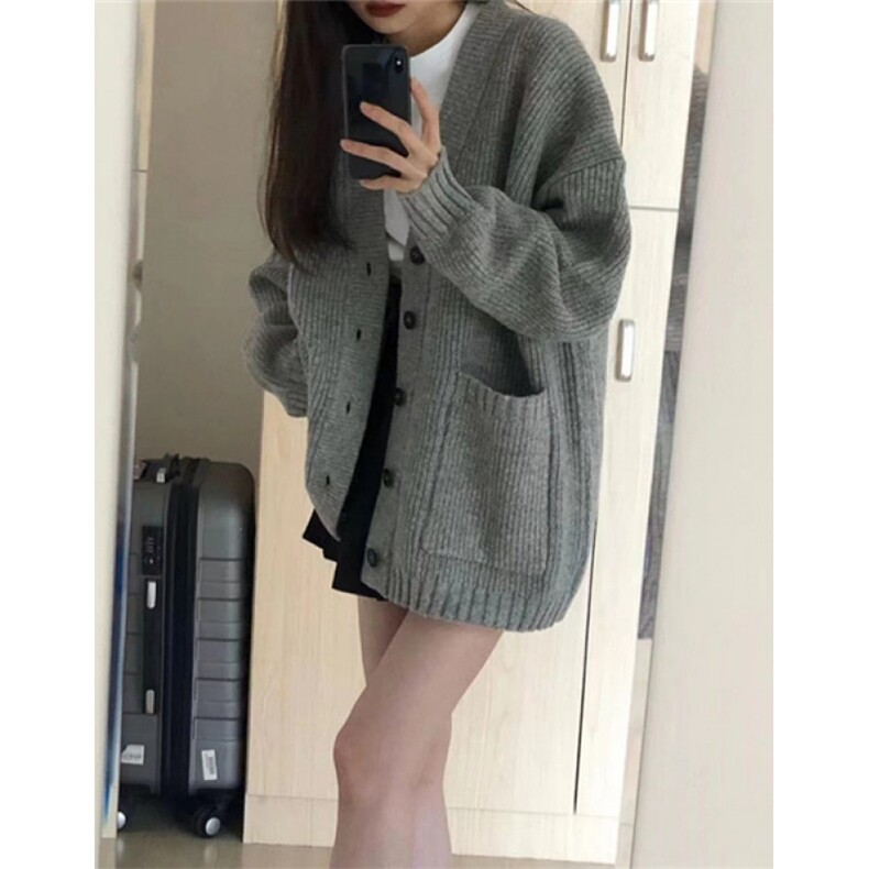 穿搭小香风针织毛衣女秋冬季外搭宽松慵懒感领开衫外套M10,男装针织衫/毛衣,星座1116A（原606A-3）