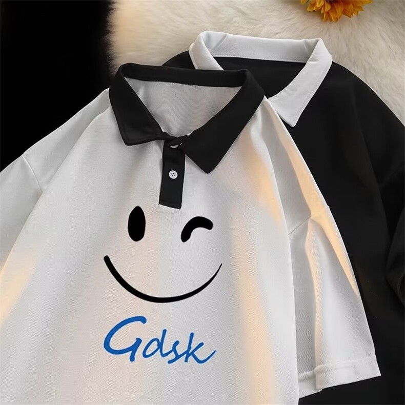 翻领短袖T恤男简约百搭休闲打底五分袖POLO衫T826P27，男装Polo衫，星座1116-2